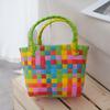Nova Bolsa de Ráfia de Plástico Cesto de Legumes Mochila Bolsa de Praia DIY Foto Bolsa Casual Feminina Modelo Popular Fabricante Atacado