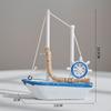 Estilo mediterrâneo 14cm modelo de barco veleiro artesanal criativo ornamentos de decoração para casa