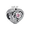 Jiaren nueva aleación con incrustaciones de diamantes agujero grande accesorios de pulsera con cuentas DIY personalizado punto de amor diamante oruga cuentas sueltas