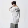 Camiseta con estampado de letras estilo americano para hombre, marca de moda de primavera, corte holgado, versátil, manga corta, estilo casual de alta calle, camiseta de manga corta para pareja
