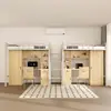 Cama con Escritorio Personalizada para Dormitorios Estudiantiles y Apartamentos Corporativos, con Escalera, Escalera de Mano, Cama, Escritorio y Estructura de Cama de Hierro