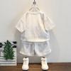 Traje de Verano para Niño 2025 Nuevo Guapo y a la Moda Niño Ropa Casual Holgada Conjunto de Dos Piezas Moderno de Manga Corta para Niños