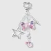 Nuevo Ins Dulce y Versátil Aspecto de Alta Gama Multicolor Resina Lazo Corazón Estrella Cruz DIY Llavero