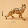 Ornamentos de Cachorro de Latão Cão Lobo Grande Casa de Cachorro Limpeza Pátio Sentado Filhote de Latão Casa Sala de Estar Animal de Estimação de Chá Mesa de Chá Ornamentos de Bronze
