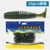 Shark 20 Pacotes de Fio de Pesca com Cheiro de Micro-Raiz com Anzol de Cabeça de Chumbo Pequeno com Cauda em T Isca Macia Luya Minhoca Macia Isca Macia com Cauda em T