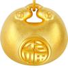 Ouro Puro 999 Pingente Pequeno da Fortuna Gorda Ouro Pequeno Pingente de Pepita de Ouro 3D Ouro Duro Colar com Trava de Segurança Presente para Bebê Dia dos Namorados