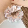 Elástico de Cabelo Floral Estilo Pastoral Cintura Fina para Meninas, Corda de Cabelo Doce e de Alta Qualidade Estilo Preguiçoso, Acessório de Cabelo de Renda Versátil para Penteados de Coque