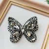 Cuentas de Cristal Negro Flor de Perlas Hecha a Mano Flor de Cristal Diamante Mariposa DIY Zapatos Bolsa Suéter Accesorios