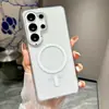 Transparente No Amarillea Magnética AplicABLE para Samsung S26Ultras Sencilla Tacto de Alta Gama S25Ultra Funda para Teléfono de Pareja
