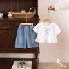 Conjunto de Verano para Bebés Niñas, Estilo Nuevo para un Año, Piezas Separadas para Bebés Niñas, Atuendo de Verano de Dos Piezas Delgado y de Moda