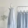Starry Walk 2026 Nuevo Vestido de Verano Sexy con Adorno de Diamantes Vestido Largo Elegante con Ceñidor en la Cintura para Mujer