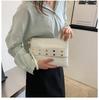 Vintage Textura Rivet Small Square Bag 2022 Início do Outono Novo Estilo Coreano Moda Bolsa Feminina Moda Cor Sólida Elegante Clutch Bag