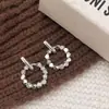 Casual, De Moda, Versátil, Lujo Accesible, Pendientes de Aro Plateados Quebrados de Gama Alta, Diseño de Nicho, Pendientes para el Trabajo para Mujer