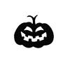 Tarjeta de pastel de Halloween de cartón negro con diseño de araña hueca, bruja, calabaza, murciélago y calavera. Bandera para pastel pequeña.