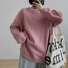 Suéter de Felpa Cepillada de Cuello Redondo para Mujer Holgado 2022 Primavera y Otoño Nuevo Estilo Coreano Agradable a la Piel Suave Ceroso Top de Cuello Redondo Color Sólido Chaqueta