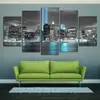 Pintura en spray de ciudad de vista nocturna de cinco eslabones, minimalista moderno, pintura al óleo decorativa para pared de fondo de sofá creativa, suministro transfronterizo