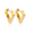 Pendientes planos geométricos de cuadrilátero estilo ins personalizados Pendientes populares de Amazon de acero inoxidable con circonita de diamante