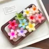 Pinza de Tiburón para el Cabello con Flor de Plumeria y Flor de Bauhinia, Estilo Vacacional para la Parte Trasera de la Cabeza de Mujer, Accesorio para el Cabello