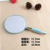 Espejo de Madera Portátil, Suministros para Tatuajes y Bordado, Espejo Redondo de Mano Estilo Europeo para Salón de Belleza, Espejo de Maquillaje, Espejo con Mango