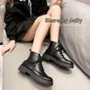 Botas para Mujer Estilo Británico 2025 Primavera y Otoño Nuevas Versátiles Celebridad de Internet Delgadas Ins Modernas Botines Individuales Botines Cortos Ajustados