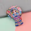 Venta al por mayor de fábrica de madera de tres capas para maquillaje facial de ópera de Pekín, pegatina para refrigerador, estilo chino, marea nacional, regalo clásico creativo, imán versión Q