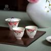 Taza de Calabaza Melocotón Pintada a Mano para Uso Doméstico, Taza de Cerámica para Degustación de Té, Taza Maestra, Juego de Té Kung Fu Taza de Té Pequeña