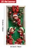 Nova Capa de Porta de Natal Transfronteiriça Papai Noel Feliz Natal Decoração Arranjo Bandeira Bandeira Suspensa Externa