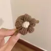 Presilha de Lã com Flor Fofa para Franja de Mulher, Acessório Doce para Cabelo