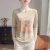 Verão 2026 Novo Cardigã de Tricô Fino com Gola Redonda Feminino Estampa Floral Cover-up Casual Manga Longa Camada Interna Camada Base