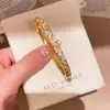 Pulsera con Hebilla Redonda de Circonita Cúbica Europea y Americana, Pulsera Retro de Lujo Ligero de Gama Alta, Pulsera Exquisita Versátil de Moda para el Trabajo para Mujer