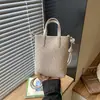 Bolso de Mano de Color Sólido con Patrón Tejido Personalizado, Bolso Cubo de Moda, Bolso Cruzado Nuevo Verano 2026, Bolso de Hombro Elegante Exquisito