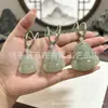 Colgante de Buda de Jade Aventurina Natural, Colgante de Buda Maitreya Azul Claro de Jade Aventurina, Colgante de Buda de Doble Cara para Mujeres, Collar de Jade