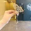 Pinza para el pelo con borla de mariposa de metal estilo coreano para mujer, diseño de tiburón grande, para la parte posterior de la cabeza, nueva prenda para la cabeza