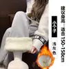 Pantalones de chándal de cachemira blanco y gris para mujer Otoño e Invierno Forrados de polar 2025 Nuevos Pequeños de Cintura Alta Casual Rectos de Pierna Ancha
