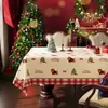 Mantel navideño rojo, impermeable y resistente al aceite, no necesita lavado, ligero, lujoso y elegante, perfecto para decorar y poner la mesa, adecuado para mesas de centro