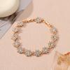 Pulsera de Lujo Ligero para Mujer con Ramas y Hojas de Flor de Zirconia de Colores Explosiones Transfronterizas Pulsera de Tesoros de Color Europeos y Americanos Venta al por Mayor
