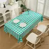 Toalha de mesa xadrez azul e branca simples, estilo INS, à prova d'água, à prova de óleo, tapete de PVC lavável para mesa de centro, uso doméstico, resistente ao calor, retangular, em estoque