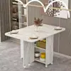Mesa de comedor plegable para el hogar, apartamento pequeño, simple, multifuncional, móvil con ruedas, apartamento de alquiler, rectangular, mesa de comedor pequeña