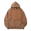 2026 Nuevo Cruzado 350g CVC Copo de Nieve Lavado Vintage Sudadera con Capucha Pulóver Sudadera para Hombre Peso Pesado Marca de Moda Chaqueta Estampada
