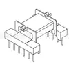Estrutura de Transformador Etd30 Estrutura de Baquelite Etd31 Bobina de Estrutura de Alta Frequência Horizontal 6+6 Pinos 3001