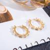 Hebilla de oreja de diamante incrustado con forma trapezoidal simple estilo japonés y coreano arete de oreja estilo frío avanzado aretes geométricos de circón hebilla de oreja para mujer viajera todo partido