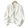 Moletom Cardigan com Gola Alta e Zíper Jaqueta Curta Feminina Primavera e Outono Solto Casual Esportivo Petite Jaqueta Uniforme de Baseball