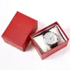 Lugar de fábrica almohada de cuero de alta calidad caja de embalaje con textura de lichi caja para relojes de tapa cielo y tierra para hombres y mujeres Caja cuadrada para relojes logo al por mayor