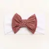 Nueva Diadema Elástica de Nylon para Bebé Otoño Europeo y Americano Accesorios para el Cabello a Cuadros de Terciopelo Dorado Diadema para Bebé