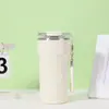 Nueva Taza Térmica Rayada de Acero Inoxidable 316, Gran Capacidad, Elegante Taza de Café, Taza Portátil para Viaje al Aire Libre con Correa