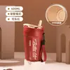 Venta al por mayor de Taza de Coca-Cola para Coche con Tapa, Popote, Taza Práctica, de Aspecto Elegante, de Doble Uso, Taza de Café de Acero Inoxidable 304