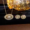 TEMU Conjunto de Collar y Pendientes de Circonita Estilo Lujo Ligero para Mujer Estilo Europeo y Americano Colgante de Girasol Cadena para Clavícula Accesorios para Vestido de Novia