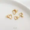 Fecho de Mola Tipo Lagosta Cor Dourado Claro Coração Dourado 14K Fecho para Pulseira Colar DIY Feito à Mão Acessórios de Cor Preservada para Joias