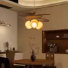 Lámpara de Restaurante Estilo Francés de Mediados de Siglo, Araña Magic Bean para Dormitorio, Araña Creativa Retro de Ratán para Bar, Lámpara Decorativa para B&B