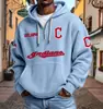 Ropa Nueva para Hombre Transfronteriza Sudadera con Capucha y Cremallera Multibolsillos Sudadera de Moda de Comercio Exterior Serie NFL Diseño Personalizado